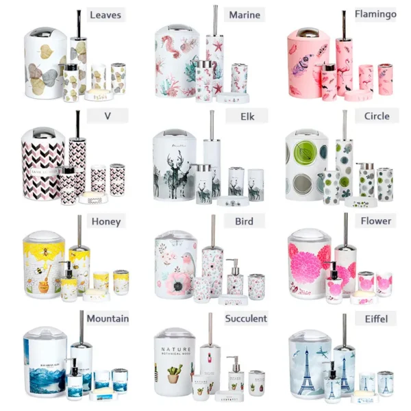 6-in-1 Luxury Sanitary Set - High-Quality Bathroom Plastic Accessories - Image 2
