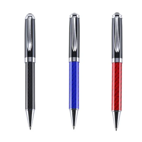 Luxury Carbon Fiber Pen - Silver Clip, Heavy Metal Gift - Image 2