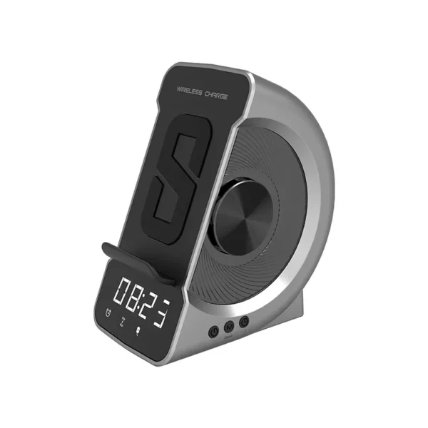 Portable Wireless Charger & Alarm Clock Speaker Radio - Image 2