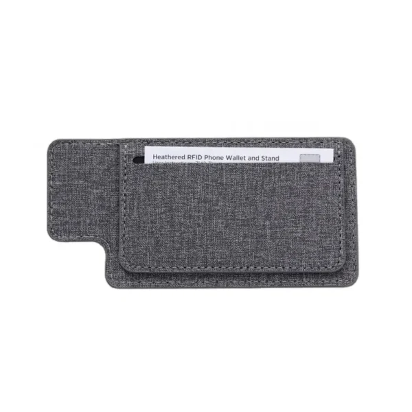 PU Leather Multi-function Card Wallet - RFID, Smart Phone Stand Heather Design - Image 3