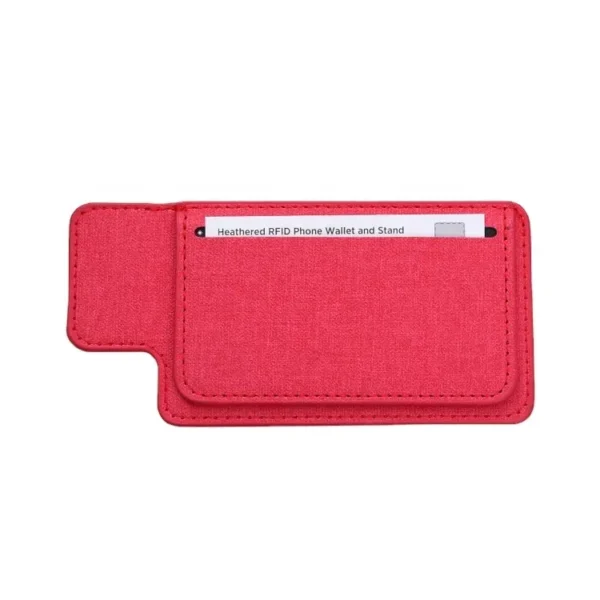 PU Leather Multi-function Card Wallet - RFID, Smart Phone Stand Heather Design - Image 4