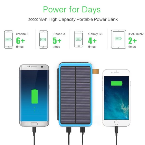 8000mAh Solar Power Bank - Dual USB, Foldable Panel - Image 6