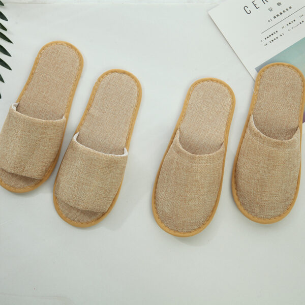 Cotton Linen Slippers Disposable Home Hospitality Slippers Non-slip Breathable Slippers - Image 8
