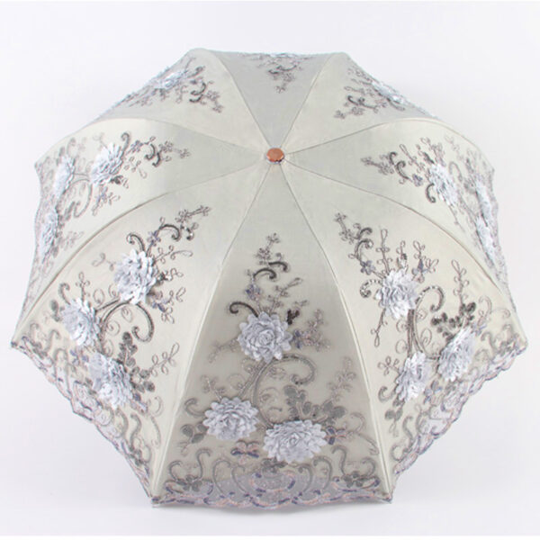 Lace Flower UV Resistant Wedding Umbrella - Image 5