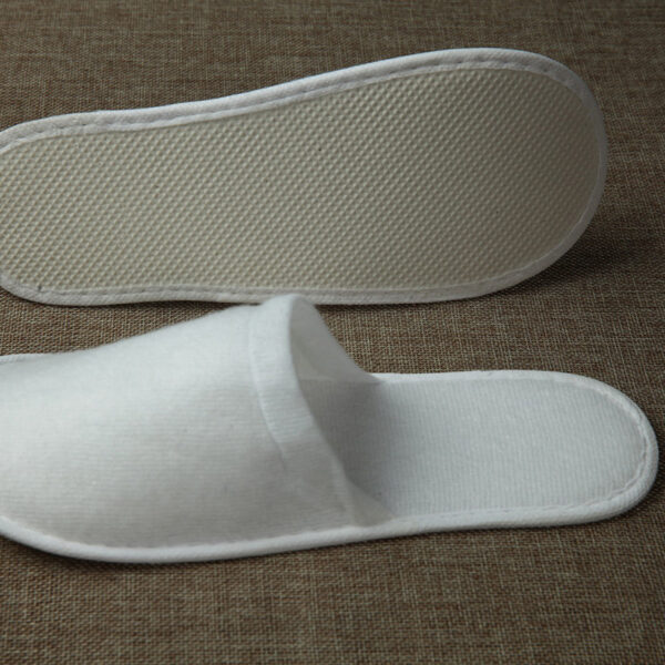 Cheap Hotel Disposable Slippers with Whiteboard Velvet Anti-slip Sole Disposable Slippers Hotels - Image 5