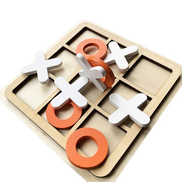 Wooden XO Tic Tac Toe Casual Versus Board Game Chess Game Funny Game For Kids - Image 5