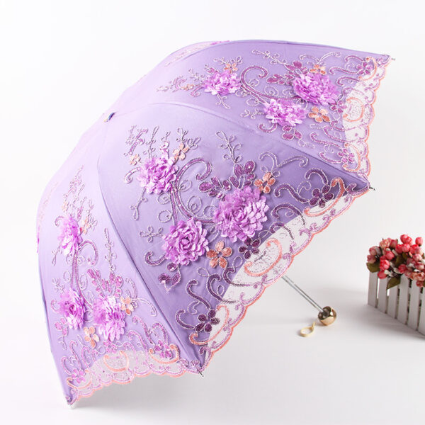 Lace Flower UV Resistant Wedding Umbrella - Image 7