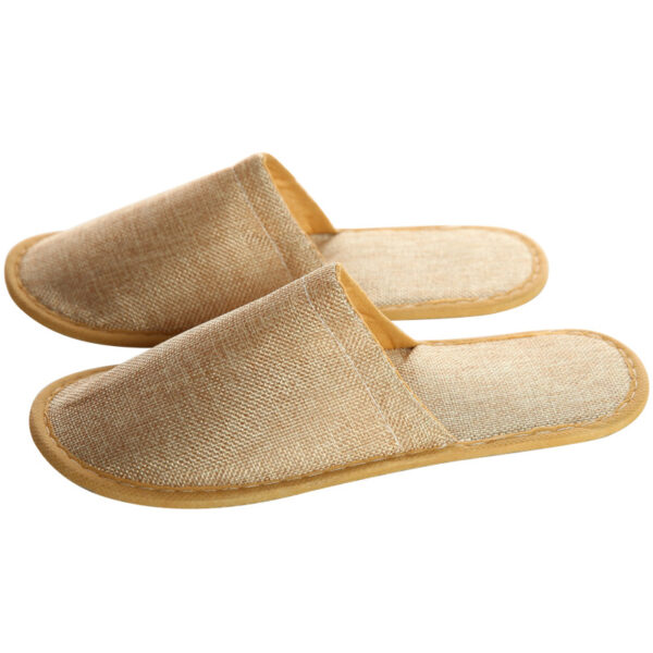 Cotton Linen Slippers Disposable Home Hospitality Slippers Non-slip Breathable Slippers - Image 2