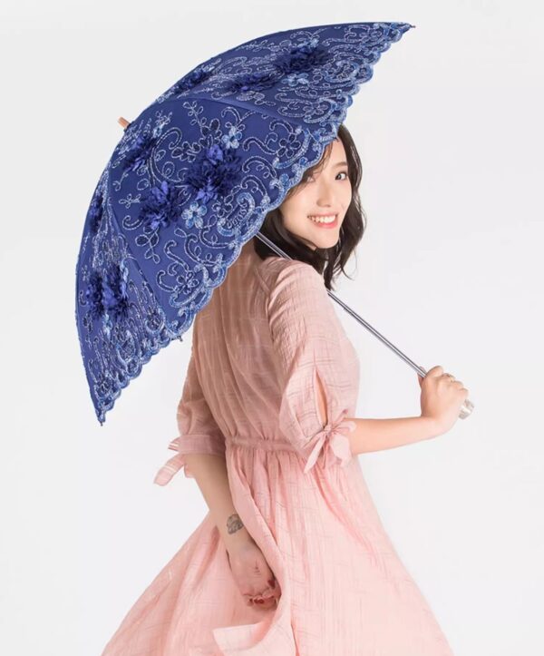 Lace Flower UV Resistant Wedding Umbrella - Image 12
