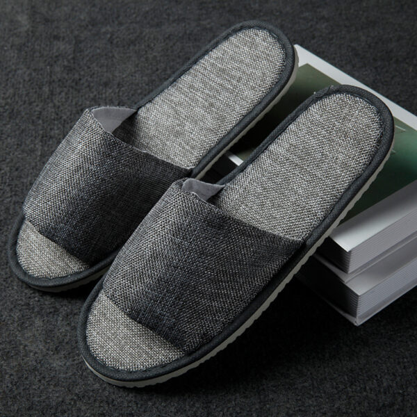 Cotton Linen Slippers Disposable Home Hospitality Slippers Non-slip Breathable Slippers - Image 4