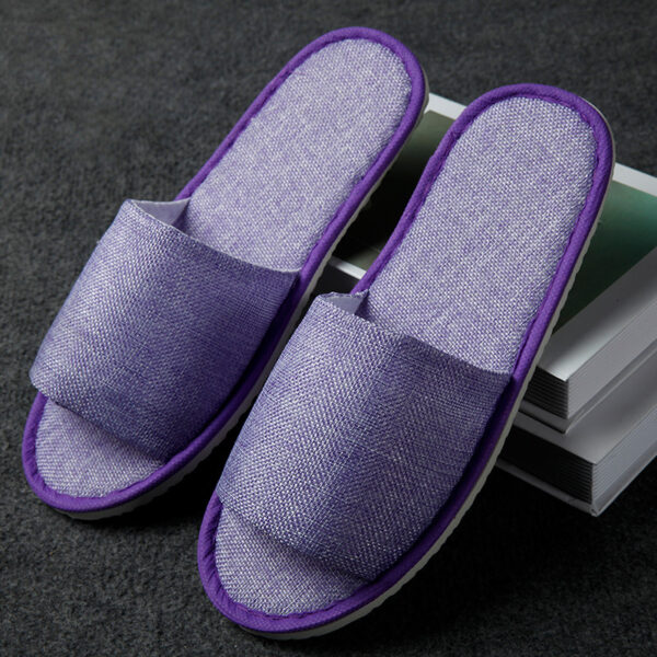 Cotton Linen Slippers Disposable Home Hospitality Slippers Non-slip Breathable Slippers - Image 5
