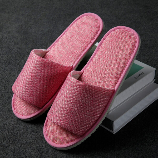 Cotton Linen Slippers Disposable Home Hospitality Slippers Non-slip Breathable Slippers - Image 7
