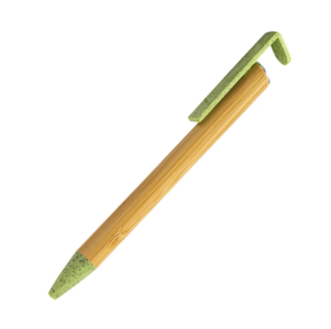 Promo Bamboo Press Pen - Phone Holder Office Stationery