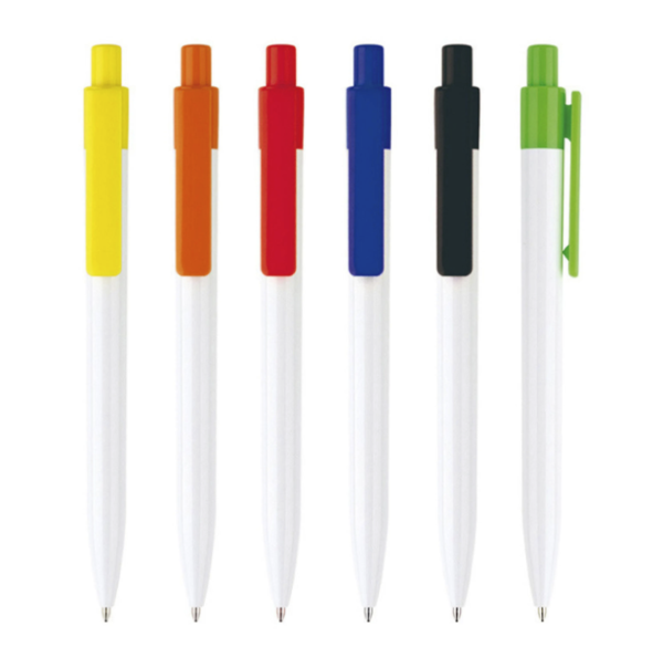 promotional wholesale advertising custom plastic white ball point pen - Image 6