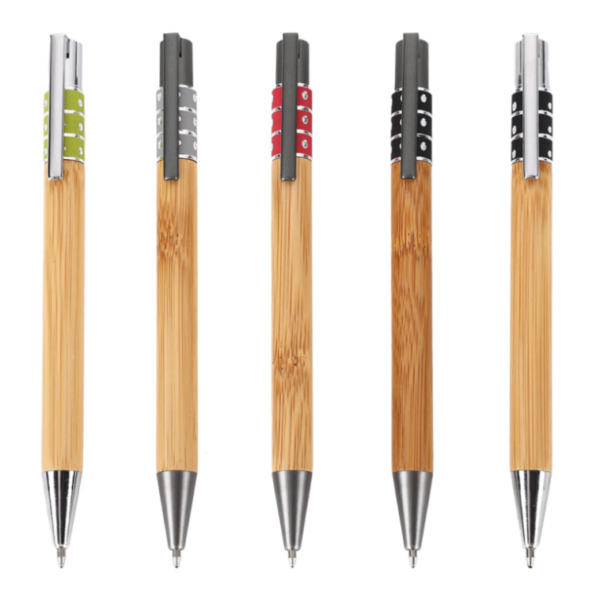 Eco Bamboo Ball Pen - Custom Logo Luxury Ad Print Laser Engraved - Image 2