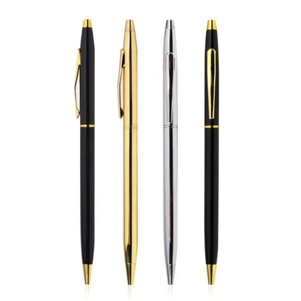Promote high quality rose gold slim metal ballpoint pen for hotel business meetings - Image 2