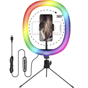 10 Inch Dimmable LED Ring Light - Video Studio Photo Circle Lamp with Tripod Kit