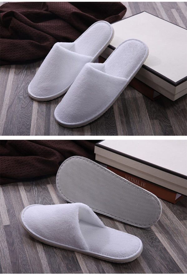 Hotel Disposable Items Home Guest Velvet Non-slip Slippers High-end Slippers - Image 2