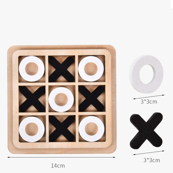 Wooden XO Tic Tac Toe Casual Versus Board Game Chess Game Funny Game For Kids - Image 7