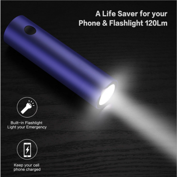 Customized Powerbank with LED Flashlight Mini Torch Keychain Power Bank - Image 6