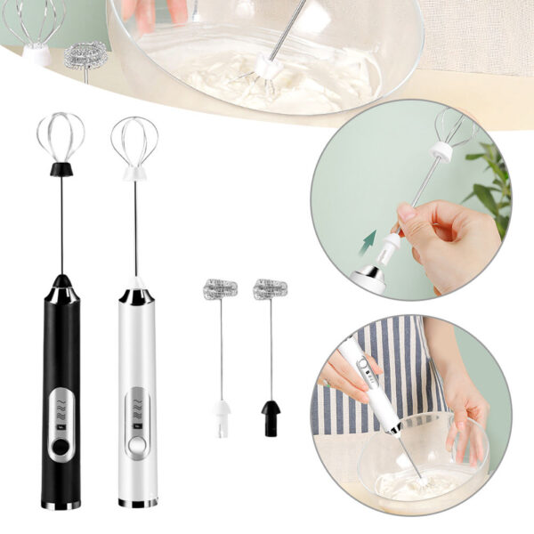 2 in 1 Electric Milk Frother Beater Household Milk Mixer - Image 2