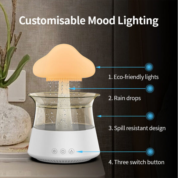 Popular Wood Grain Diffusers Rain Cloud Humidifier - Image 7