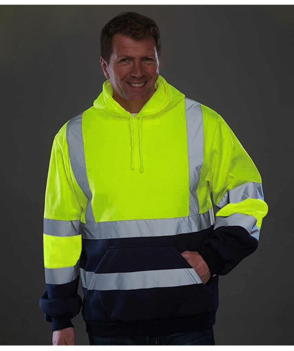 High Vis Safety Hoodies Sweatshirt OEM Logo Custom Outdoor Reflective Safety Workwear - Image 2