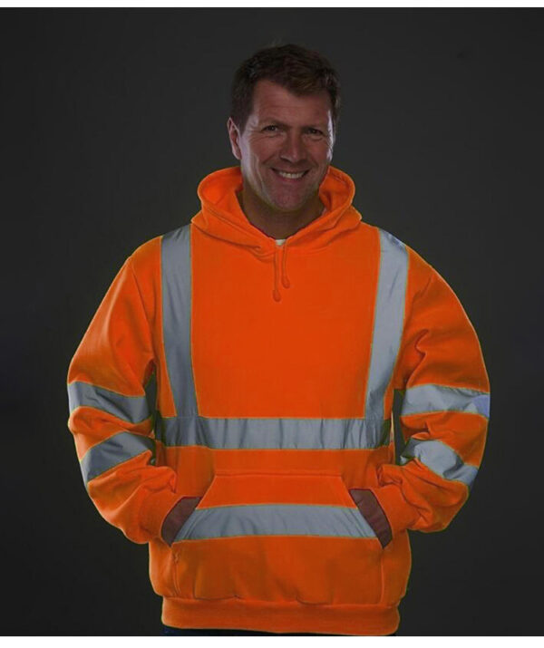 High Vis Safety Hoodies Sweatshirt OEM Logo Custom Outdoor Reflective Safety Workwear - Image 3