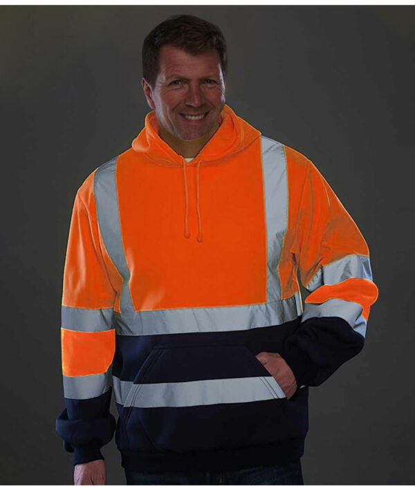High Vis Safety Hoodies Sweatshirt OEM Logo Custom Outdoor Reflective Safety Workwear - Image 4