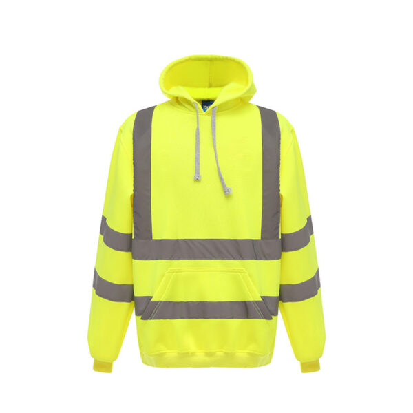 High Vis Safety Hoodies Sweatshirt OEM Logo Custom Outdoor Reflective Safety Workwear - Image 6