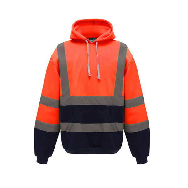 High Vis Safety Hoodies Sweatshirt OEM Logo Custom Outdoor Reflective Safety Workwear - Image 7