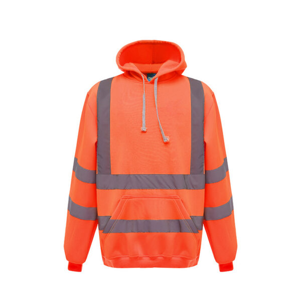 High Vis Safety Hoodies Sweatshirt OEM Logo Custom Outdoor Reflective Safety Workwear - Image 8