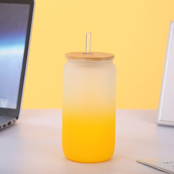 Gradient Sublimation Glass Tumbler with Straw - Image 8
