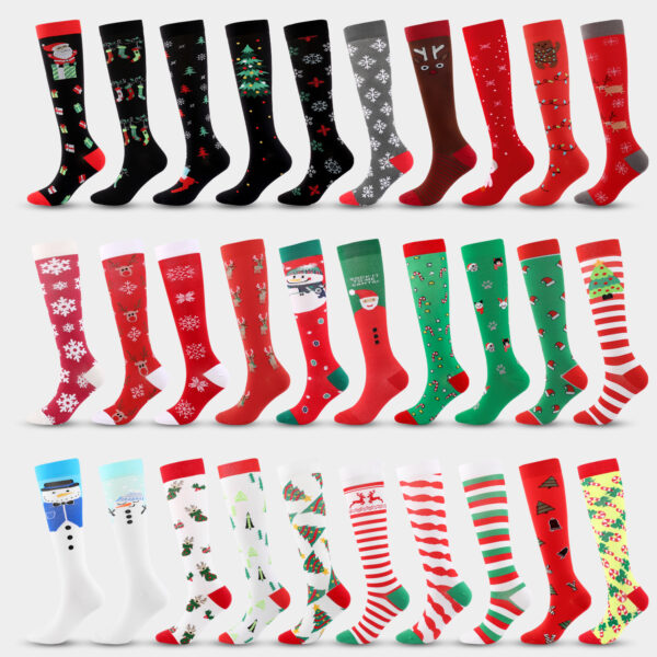 Popular Christmas New Year Socks Unisex  Adult Compression Socks - Image 2