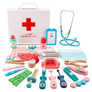 Wooden Baby Doctor Toy Set with Stethoscope