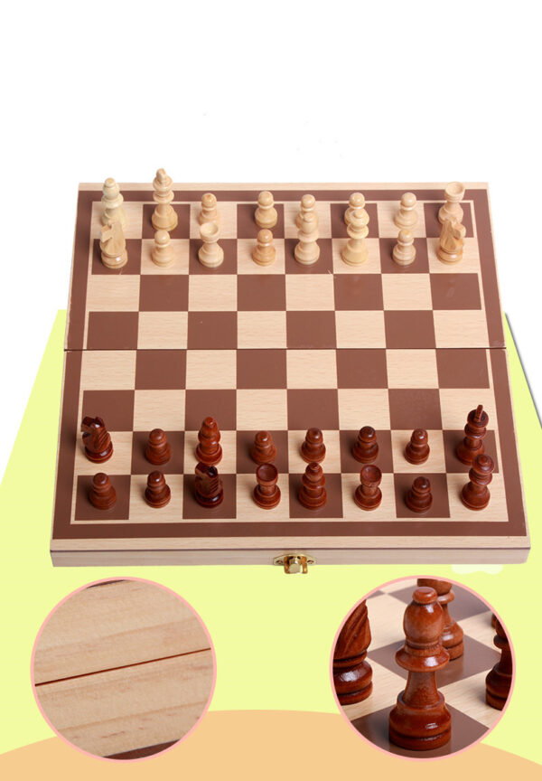 Portable Folding Magnetic Wooden Chess Set - Image 8