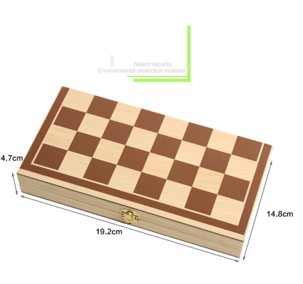 Portable Folding Magnetic Wooden Chess Set - Image 7
