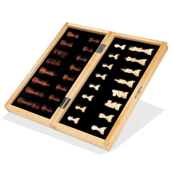 Portable Folding Magnetic Wooden Chess Set - Image 5