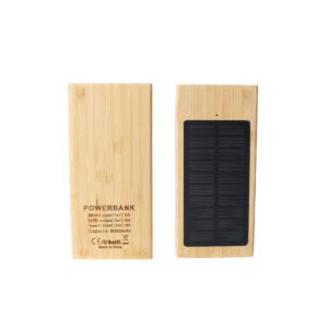 Eco Portable Powerbank Outdoor Eco Friendly Bamboo Wooden Charger Solar Power Bank