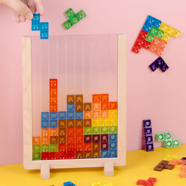 Wooden Puzzle Game 3D Tangram Colorful Educational Children Puzzle Toys - Image 4