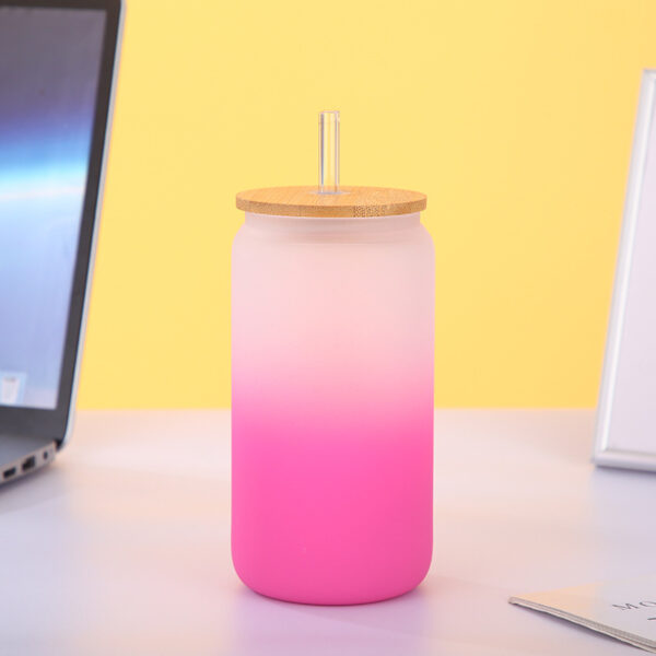Gradient Sublimation Glass Tumbler with Straw - Image 7