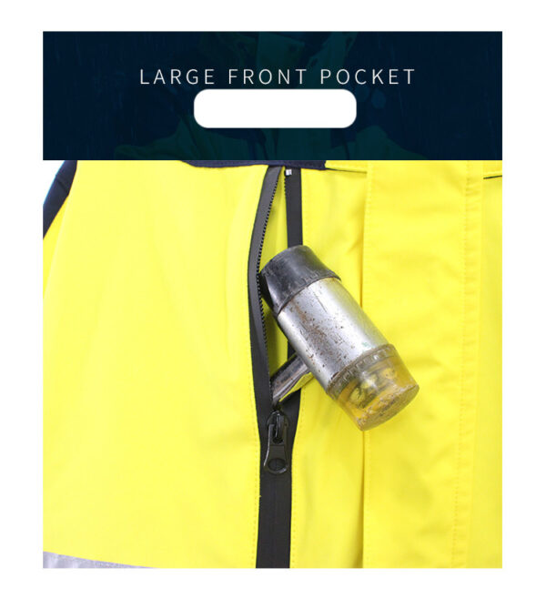 High Visibility Clothing Long Sleeve Reflective Safety Security Work Construction Jacket - Image 8