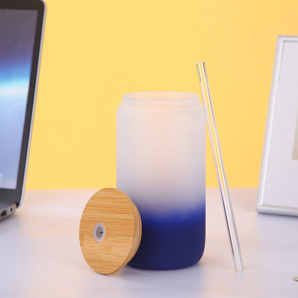Gradient Sublimation Glass Tumbler with Straw - Image 6
