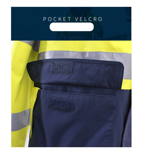 High Visibility Clothing Long Sleeve Reflective Safety Security Work Construction Jacket - Image 9