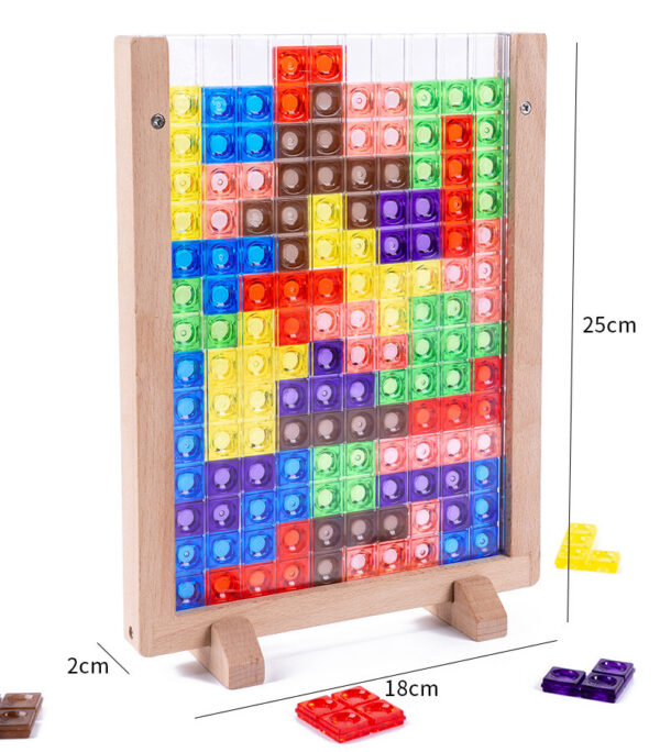 Wooden Puzzle Game 3D Tangram Colorful Educational Children Puzzle Toys - Image 2