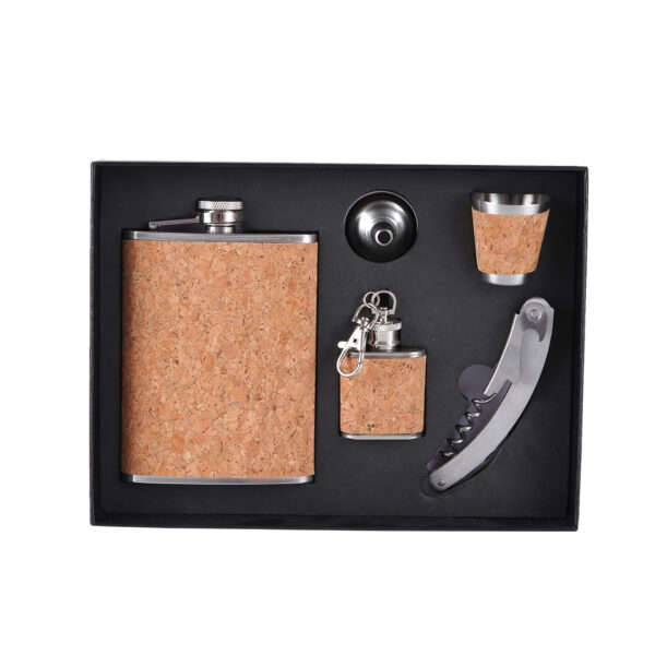 Portable Wine Pot Set with Eco Cork Stainless Steel Hip Flask Gift Set for Whiskey - Image 5