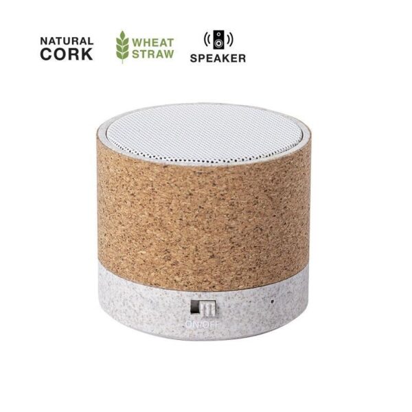 Eco friendly Portable Wireless Speaker with Wheat Straw and Cork Material