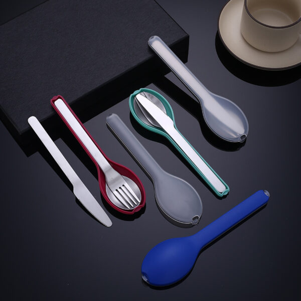 Portable Stainless Steel 3-Piece Travel Cutlery Set - Image 10