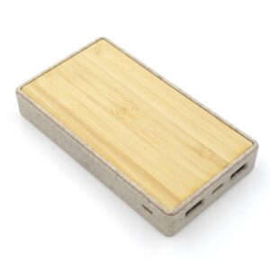 Wheat Straw Bamboo Wireless Wharging Mobile Power Supply