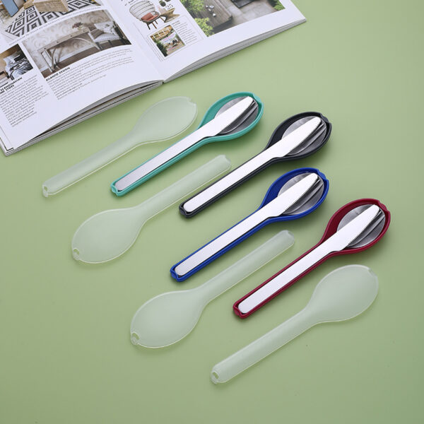 Portable Stainless Steel 3-Piece Travel Cutlery Set - Image 11